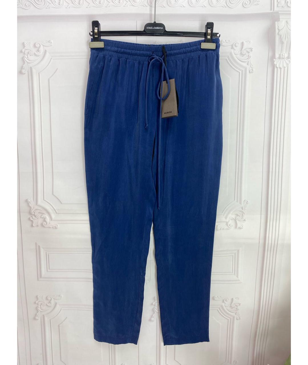 JO NO FUI Синие прямые брюки, фото 8