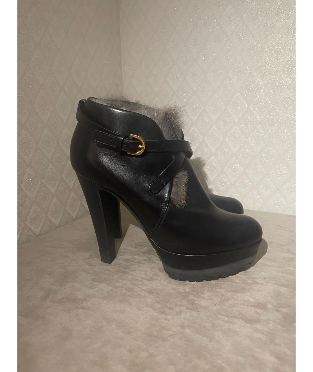 SERGIO ROSSI Черные кожаные ботинки, фото 5