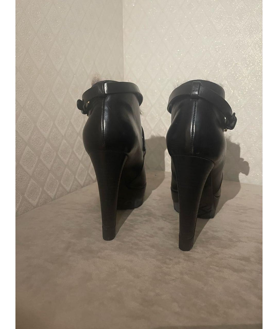 SERGIO ROSSI Черные кожаные ботинки, фото 4
