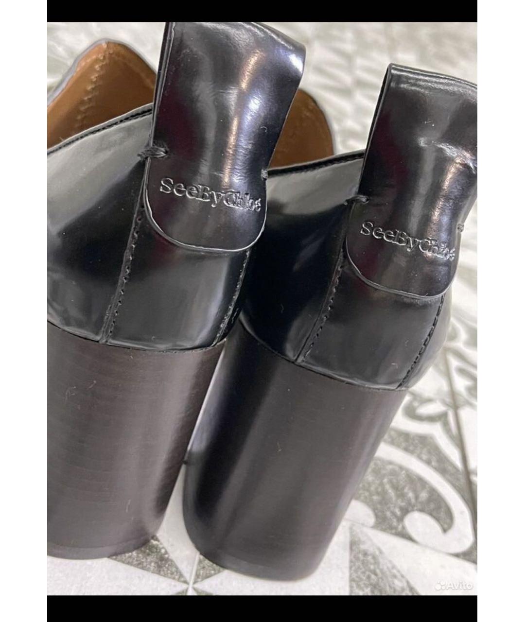 SEE BY CHLOE Черные кожаные туфли, фото 4