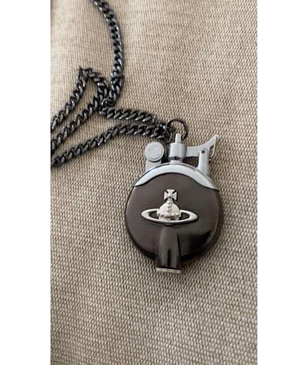 VIVIENNE WESTWOOD Антрацитовая металлическая подвеска, фото 5