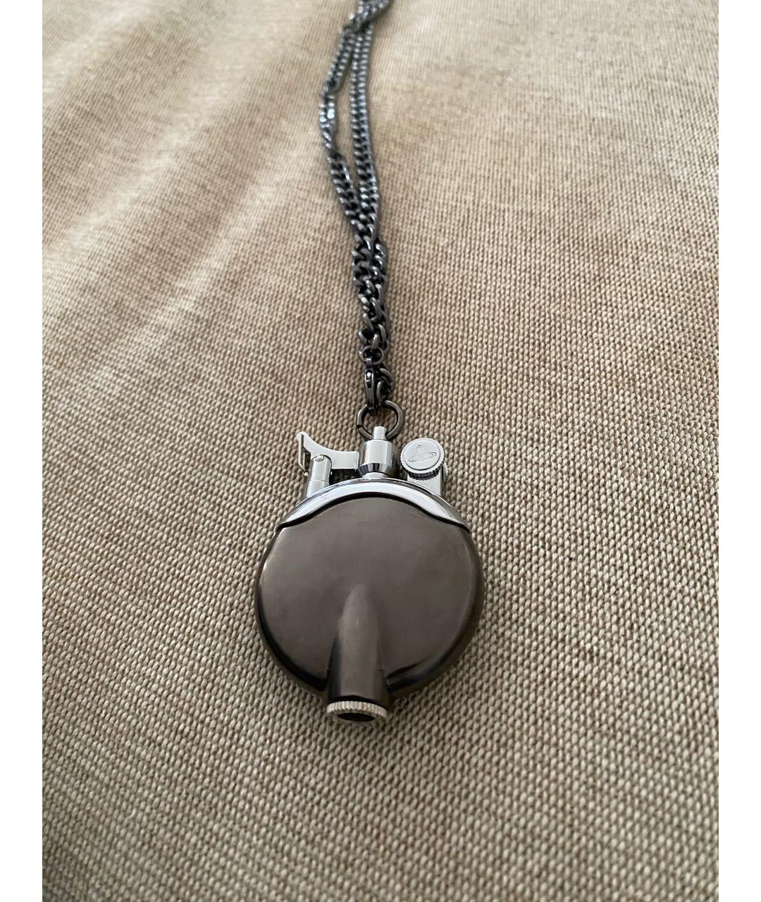 VIVIENNE WESTWOOD Антрацитовая металлическая подвеска, фото 3