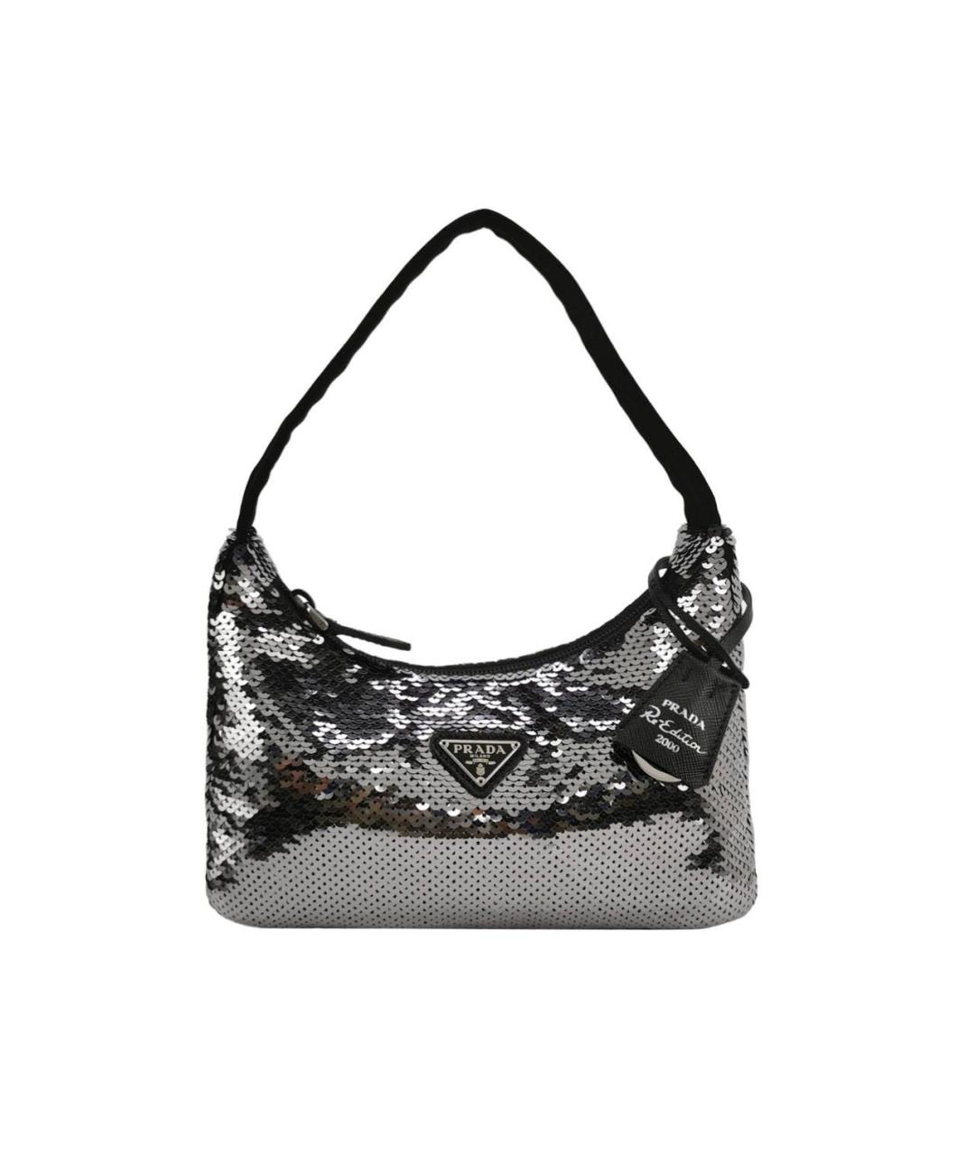 PRADA Серебряная сумка с короткими ручками, фото 8