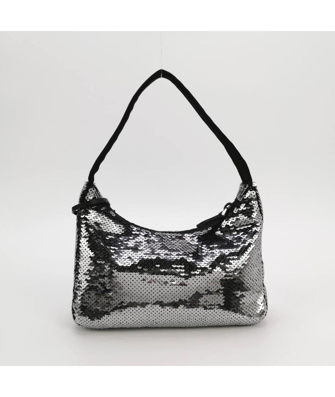 PRADA Серебряная сумка с короткими ручками, фото 4