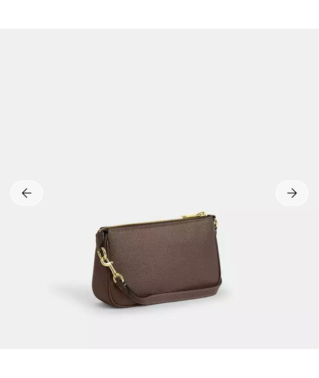 COACH Коричневая кожаная сумка с короткими ручками, фото 6