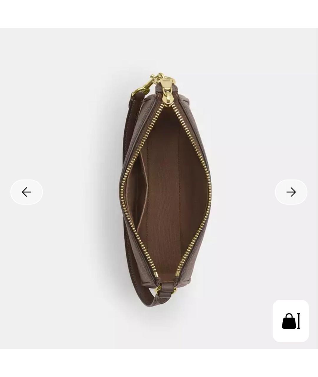 COACH Коричневая кожаная сумка с короткими ручками, фото 7