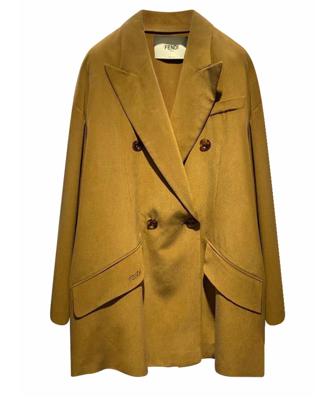 FENDI Горчичный жакет/пиджак, фото 1