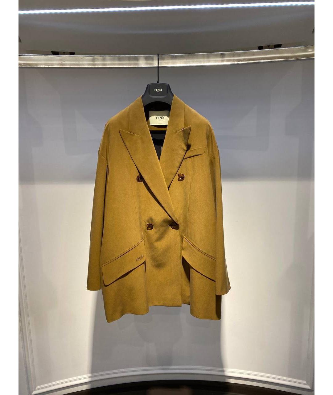 FENDI Горчичный жакет/пиджак, фото 3