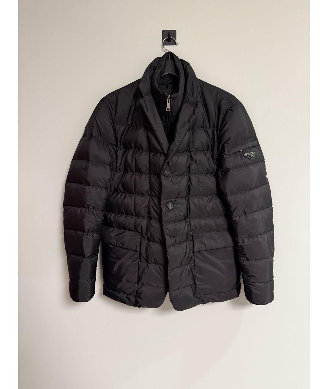 PRADA Черный полиэстеровый пуховик, фото 6