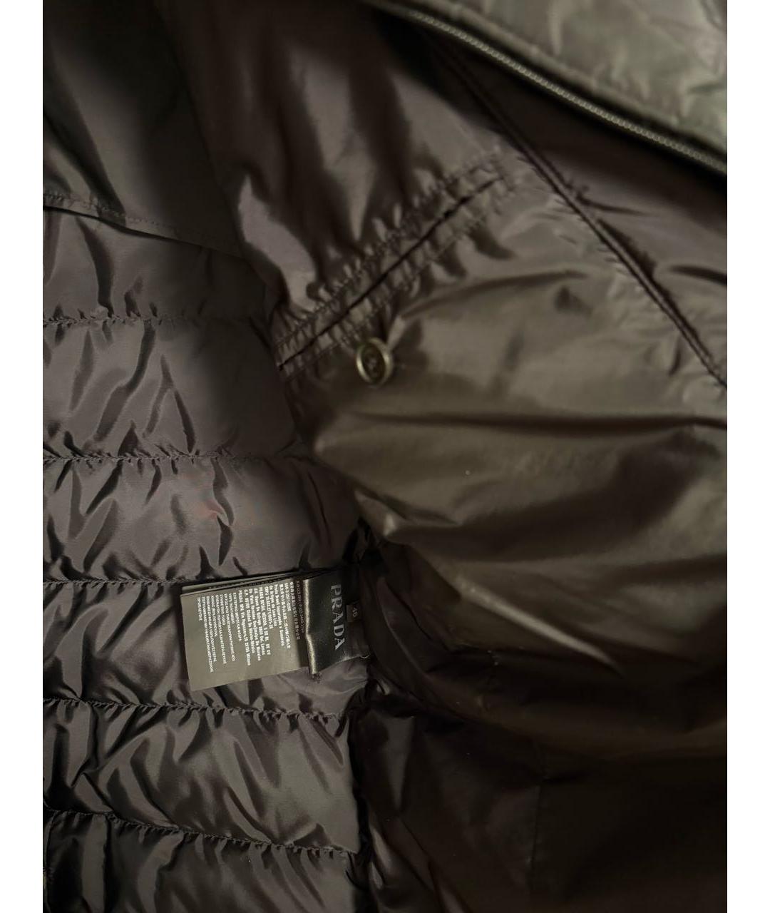 PRADA Черный полиэстеровый пуховик, фото 4