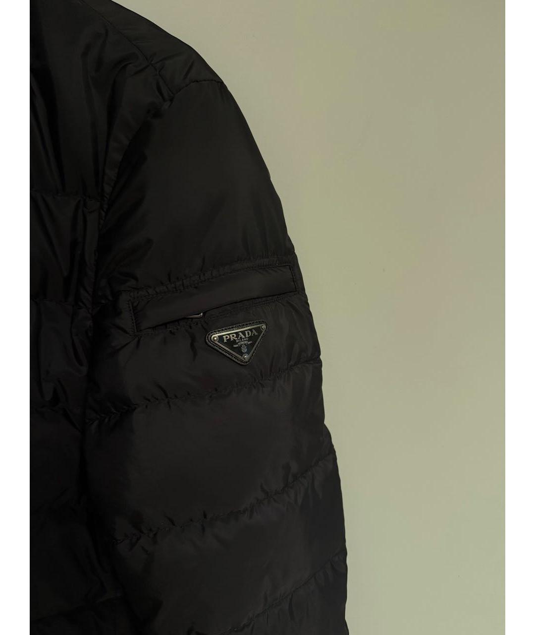 PRADA Черный полиэстеровый пуховик, фото 3