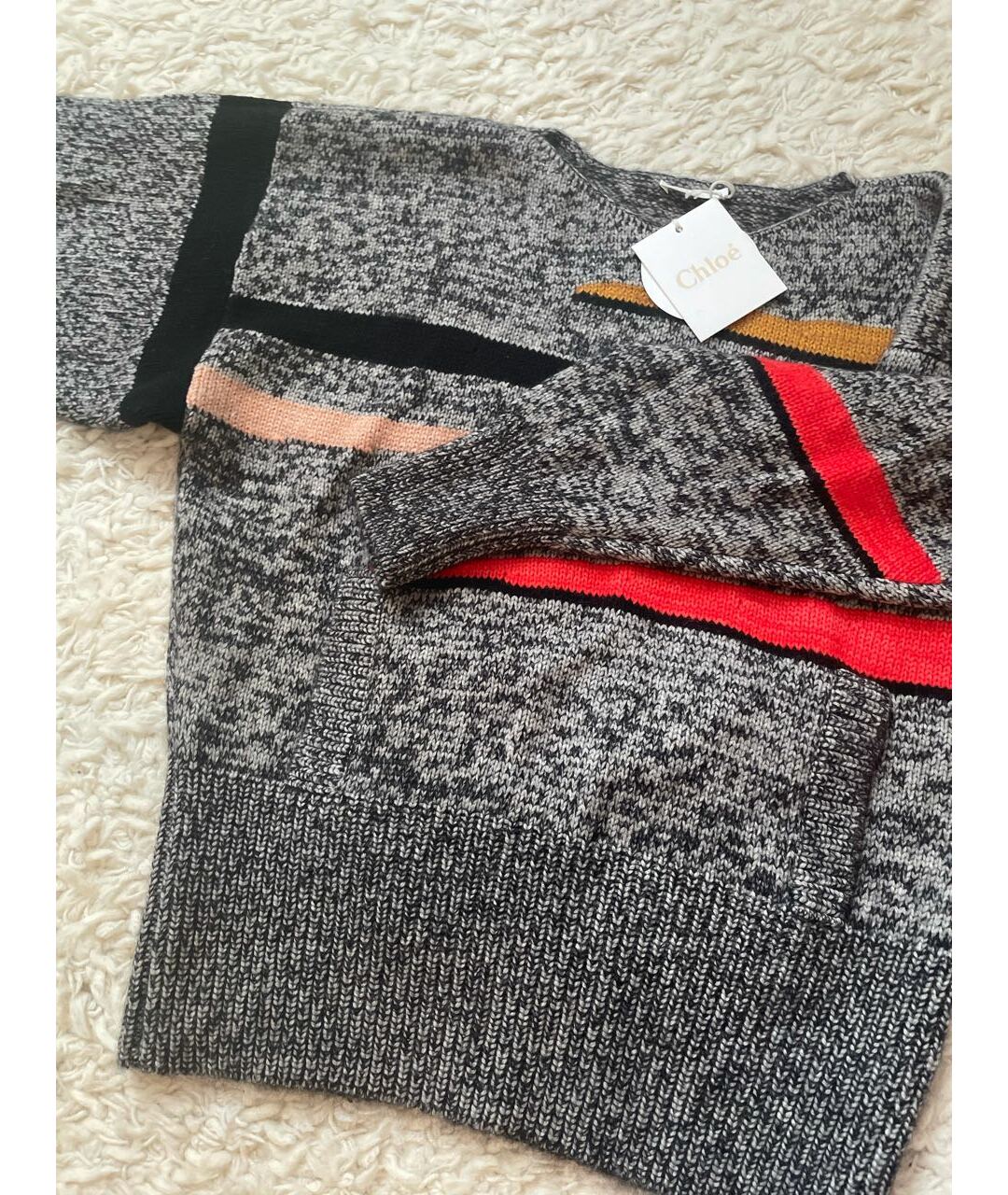 CHLOE Серый шерстяной джемпер / свитер, фото 4