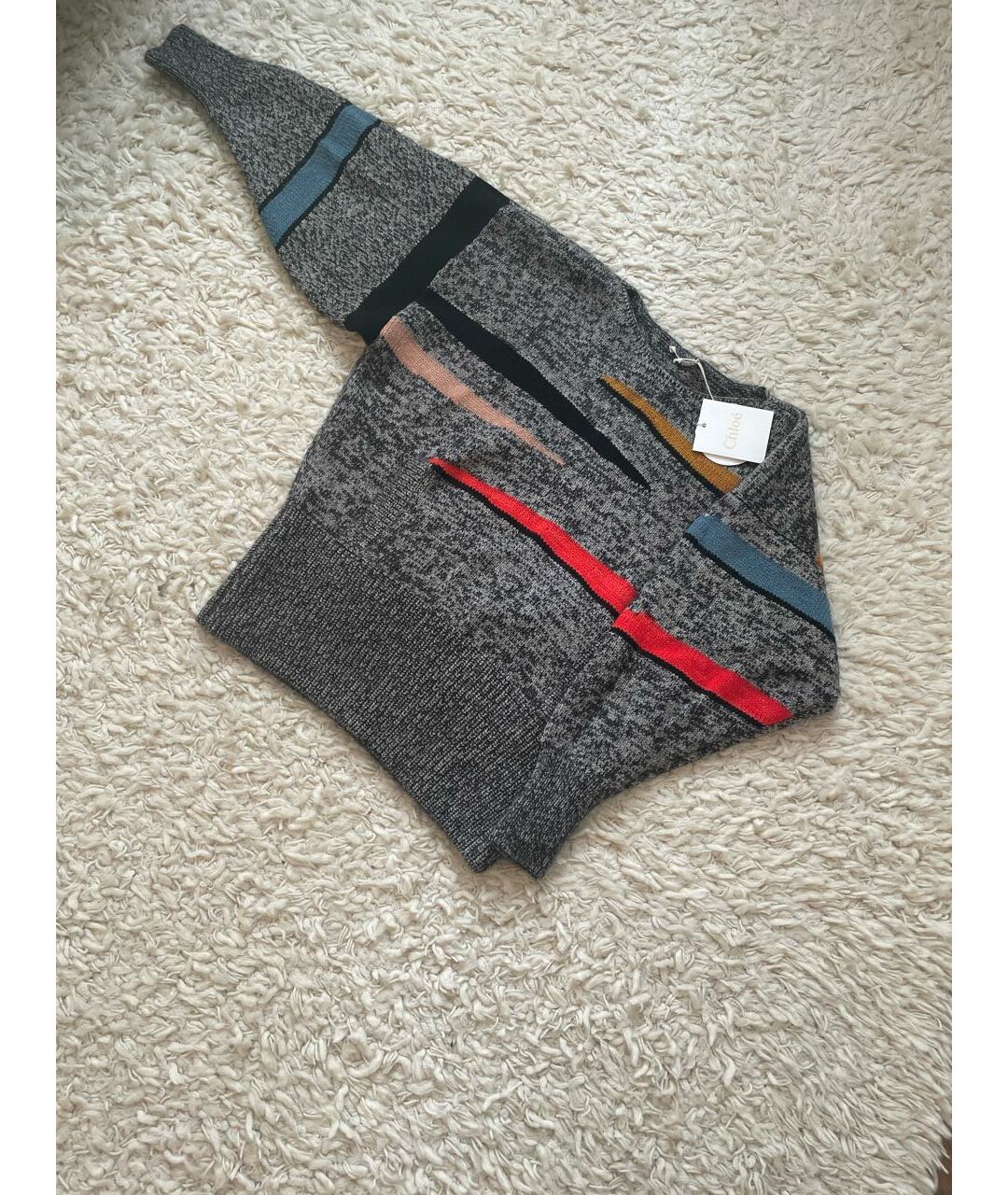 CHLOE Серый шерстяной джемпер / свитер, фото 8