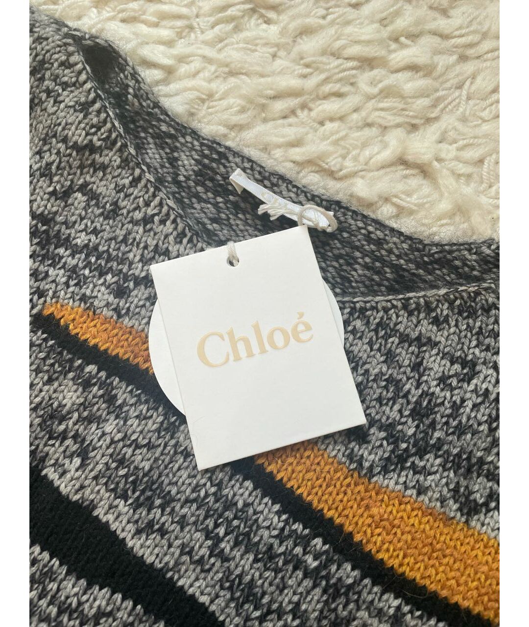 CHLOE Серый шерстяной джемпер / свитер, фото 3