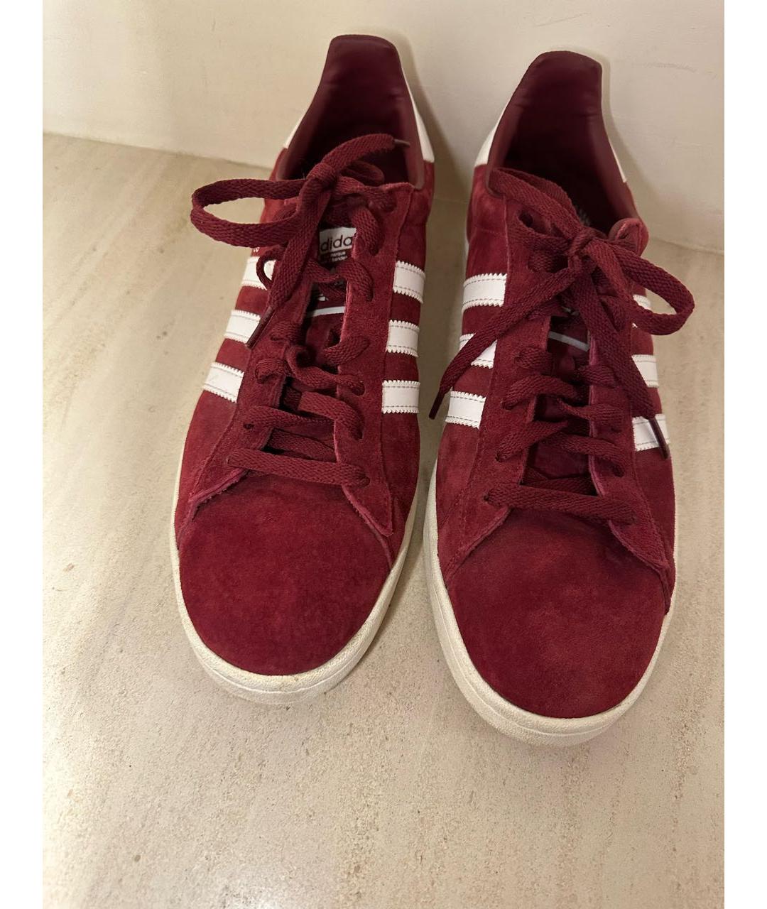 ADIDAS Бордовые замшевые низкие кроссовки / кеды, фото 2