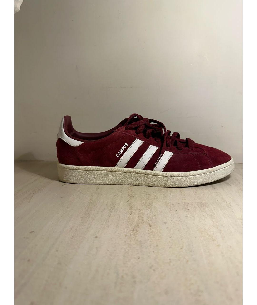 ADIDAS Бордовые замшевые низкие кроссовки / кеды, фото 5