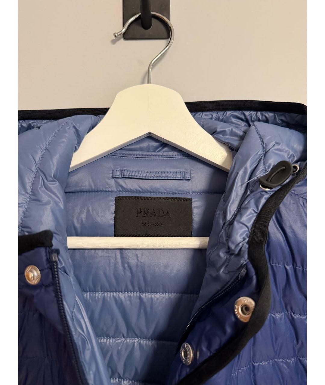 PRADA Синий полиэстеровый пуховик, фото 3