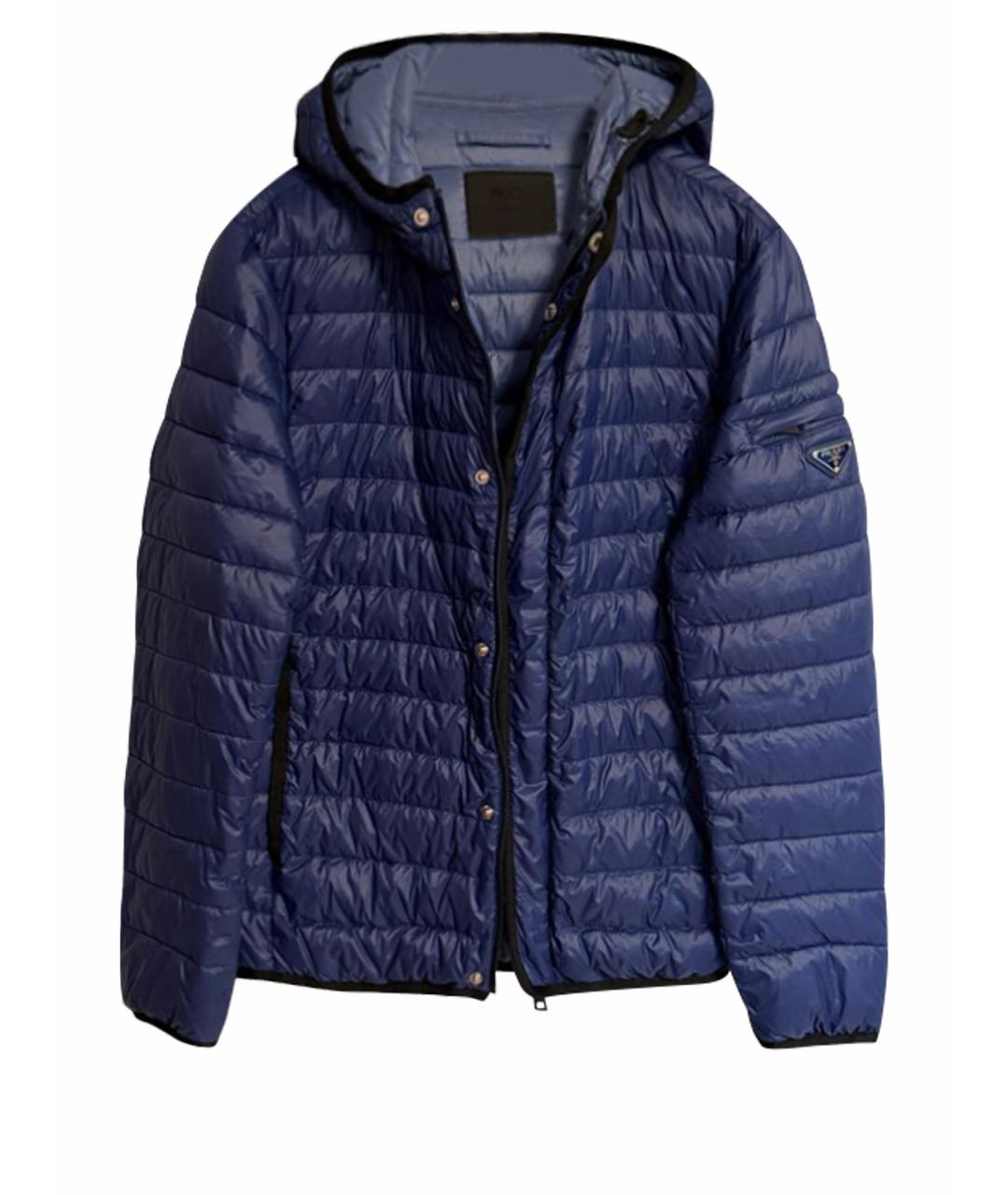 PRADA Синий полиэстеровый пуховик, фото 1