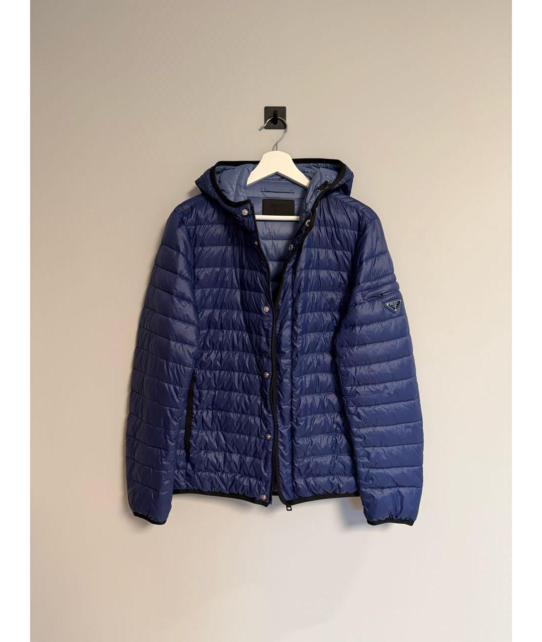 PRADA Синий полиэстеровый пуховик, фото 6