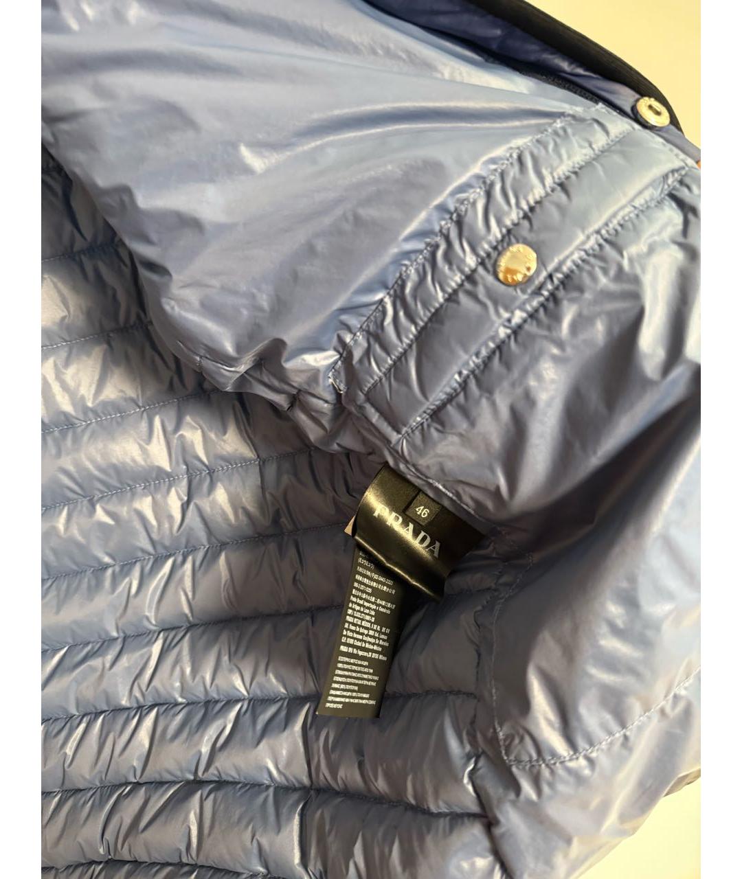 PRADA Синий полиэстеровый пуховик, фото 4