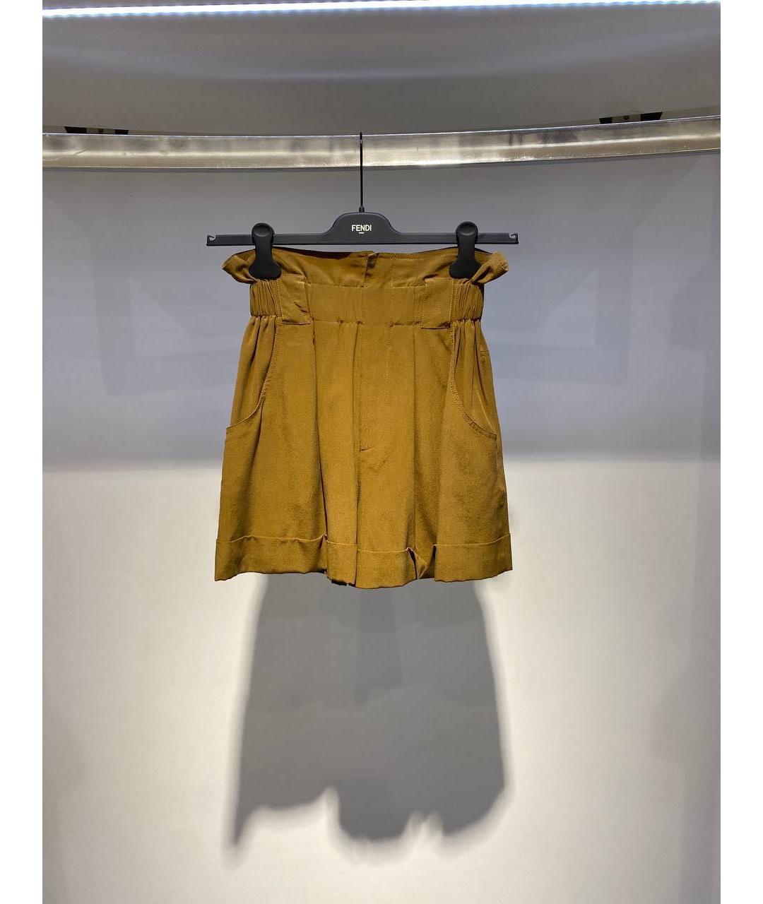 FENDI Горчичные шорты, фото 3
