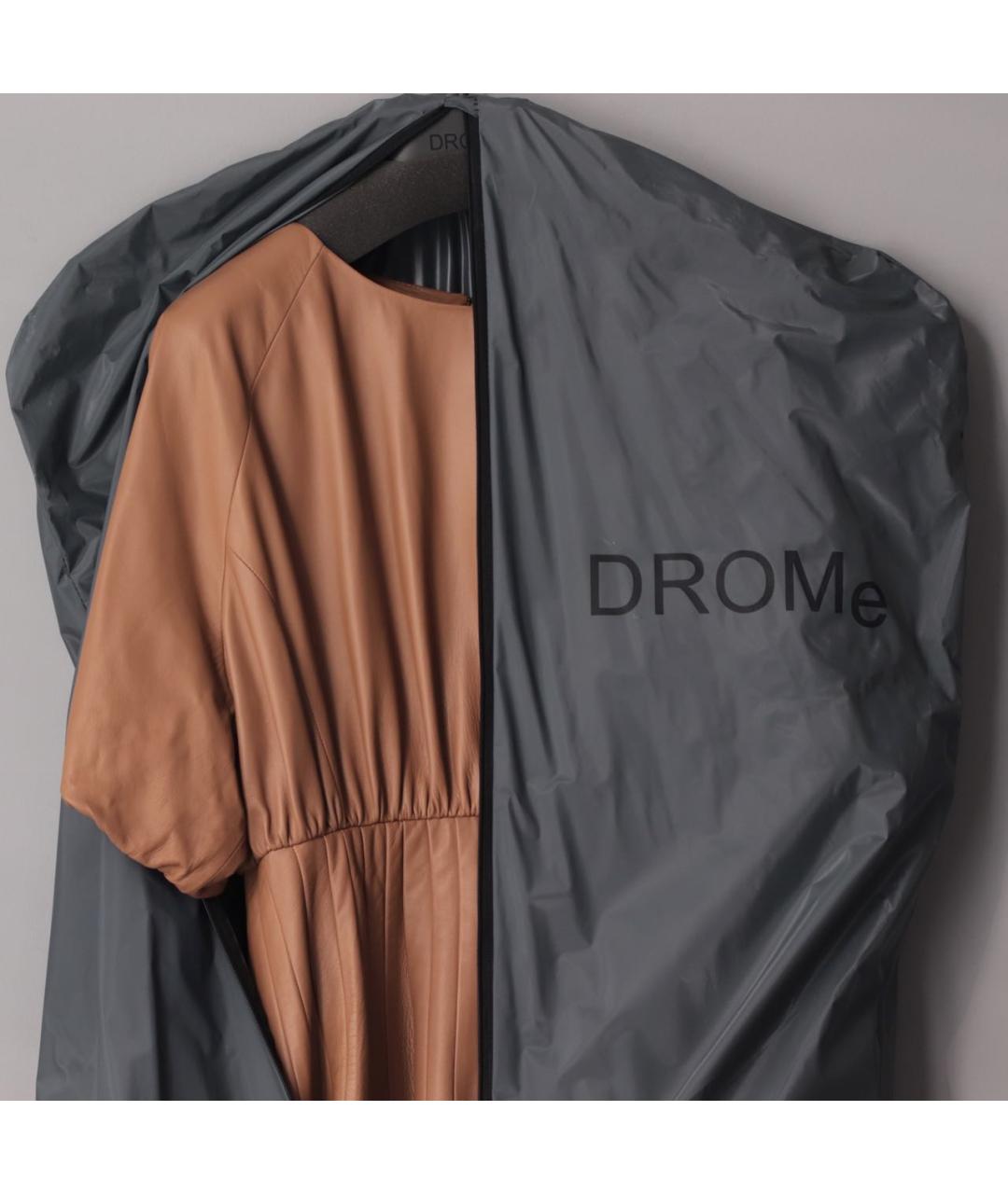 DROME Бежевое кожаное повседневное платье, фото 7