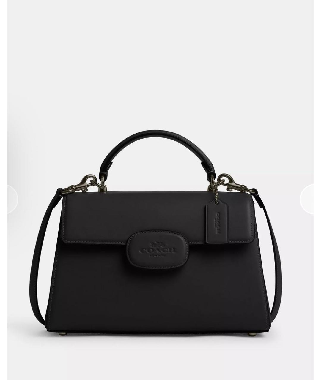 COACH Черная кожаная сумка через плечо, фото 9
