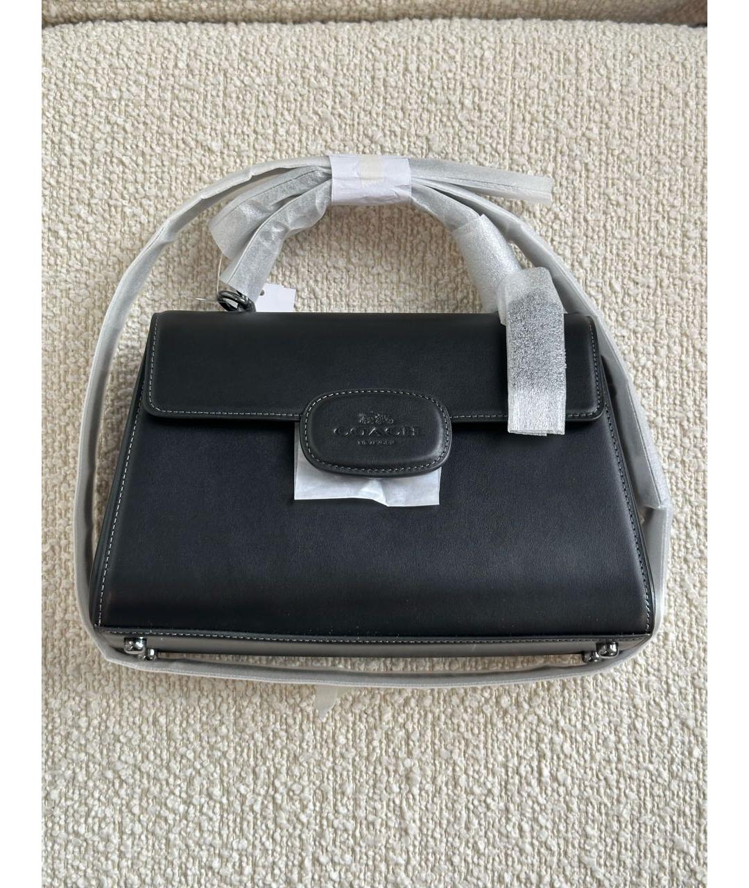 COACH Черная кожаная сумка через плечо, фото 5