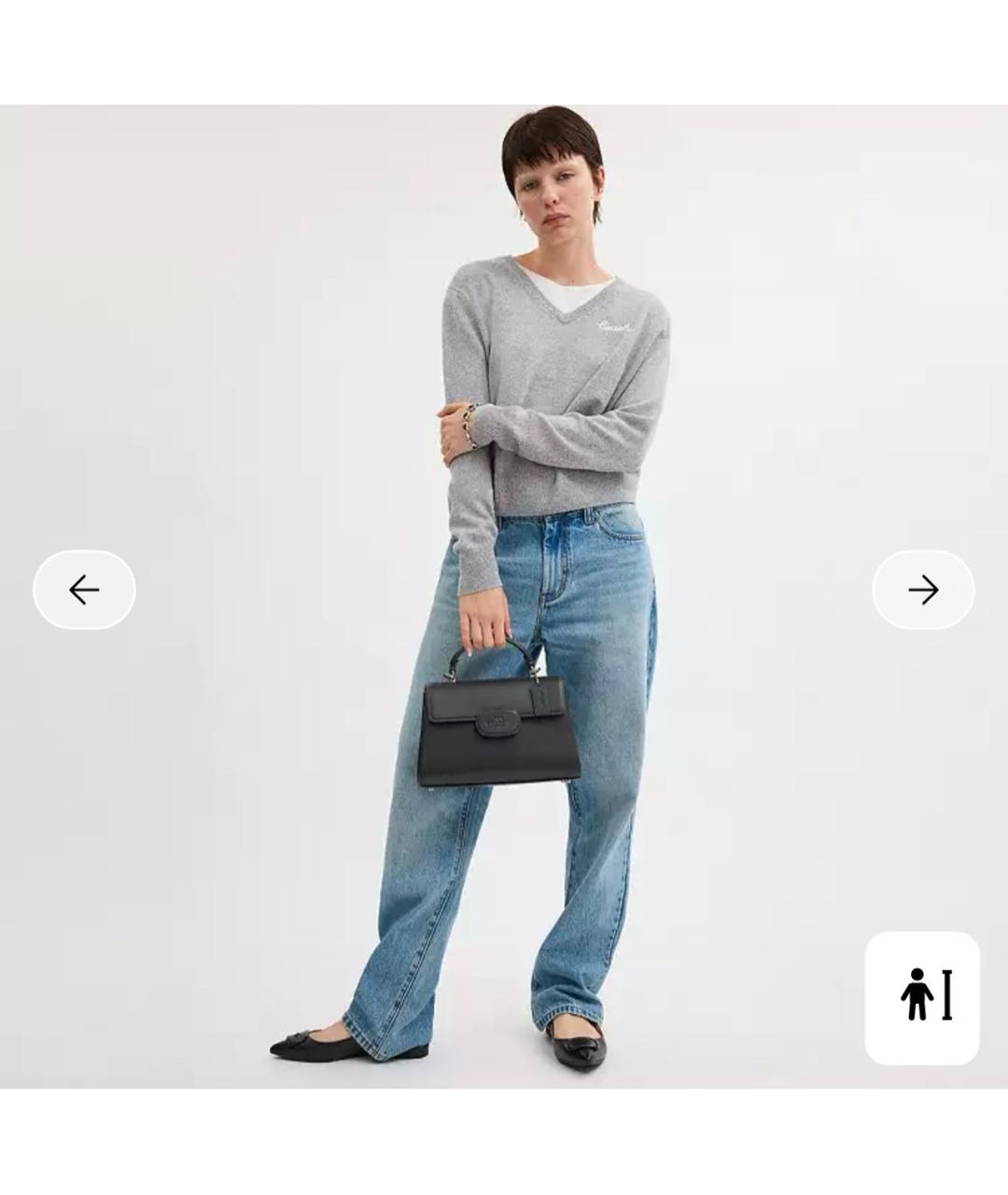 COACH Черная кожаная сумка через плечо, фото 6