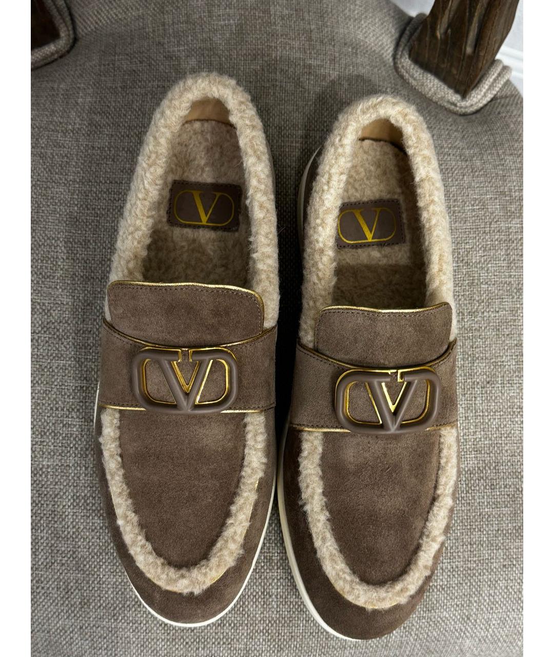 VALENTINO Бежевые замшевые лоферы, фото 4