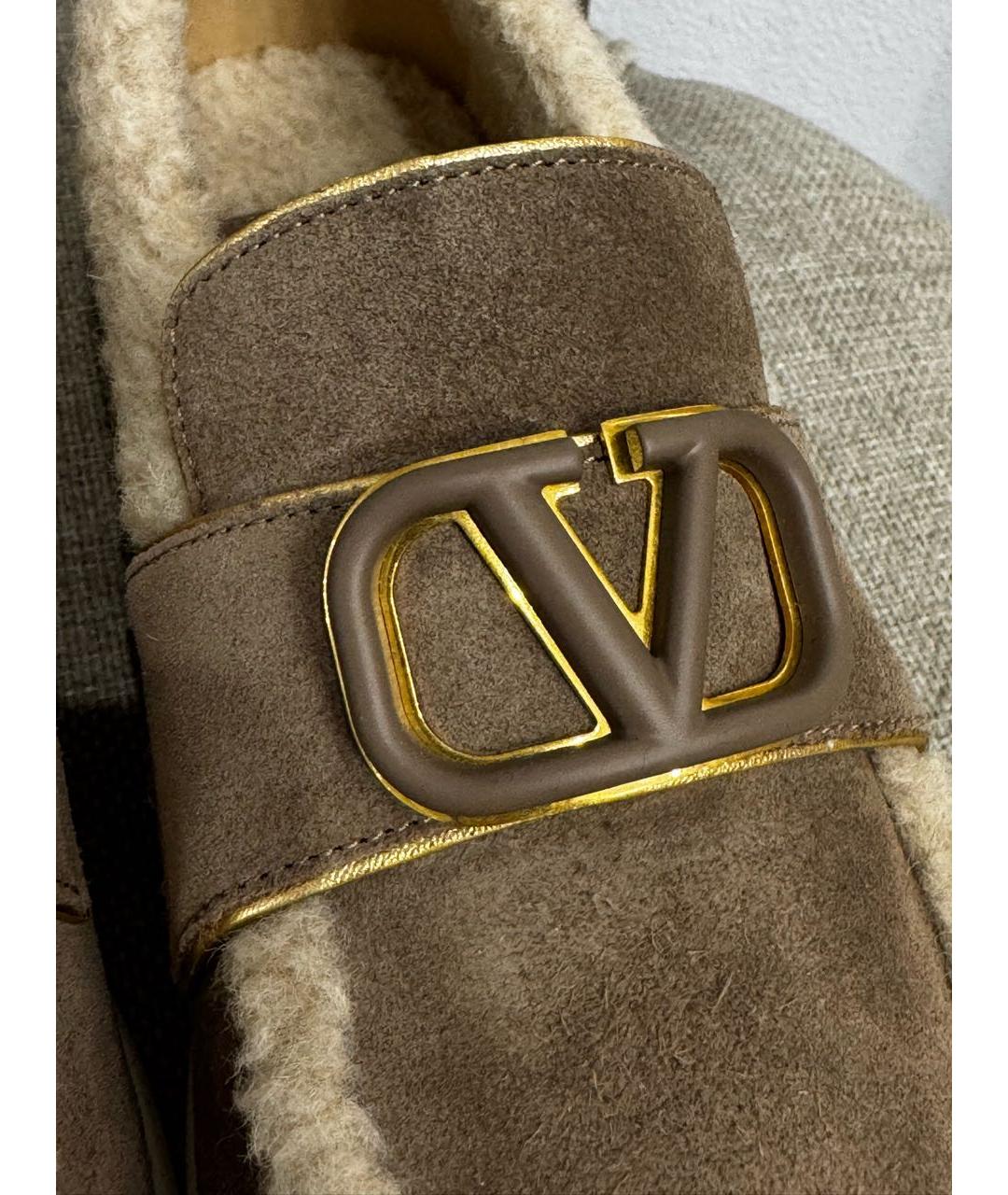 VALENTINO Бежевые замшевые лоферы, фото 5