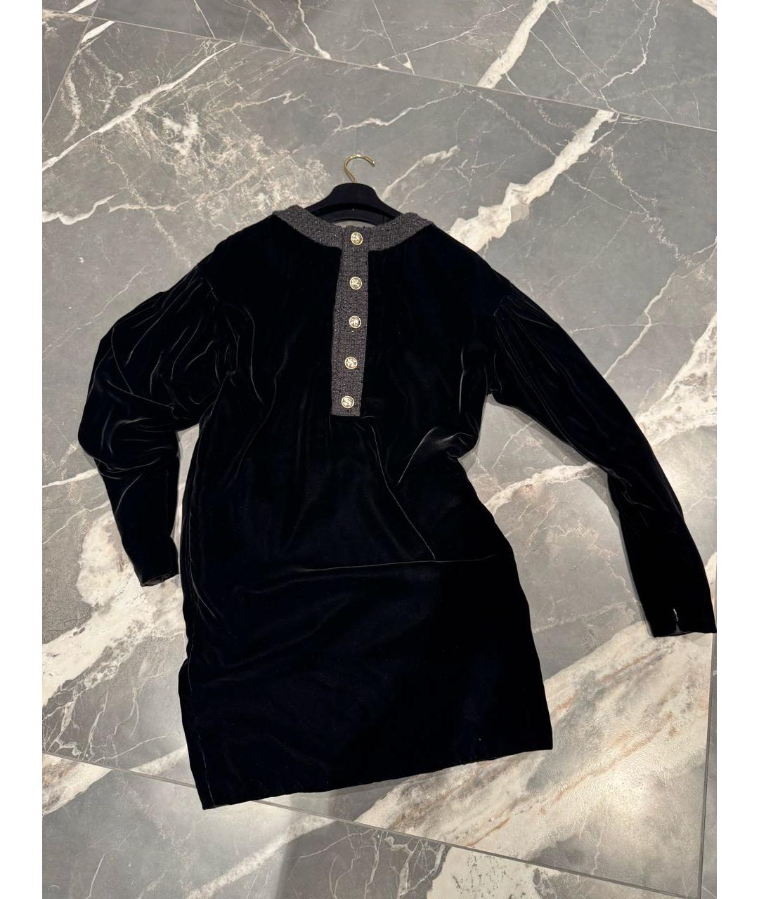 CHANEL Черное бархатное коктейльное платье, фото 9