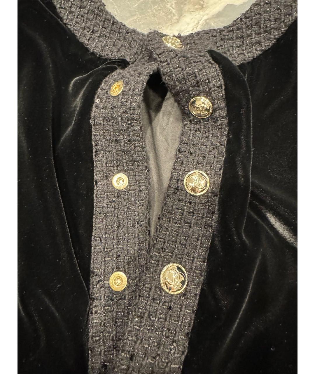 CHANEL Черное бархатное коктейльное платье, фото 8