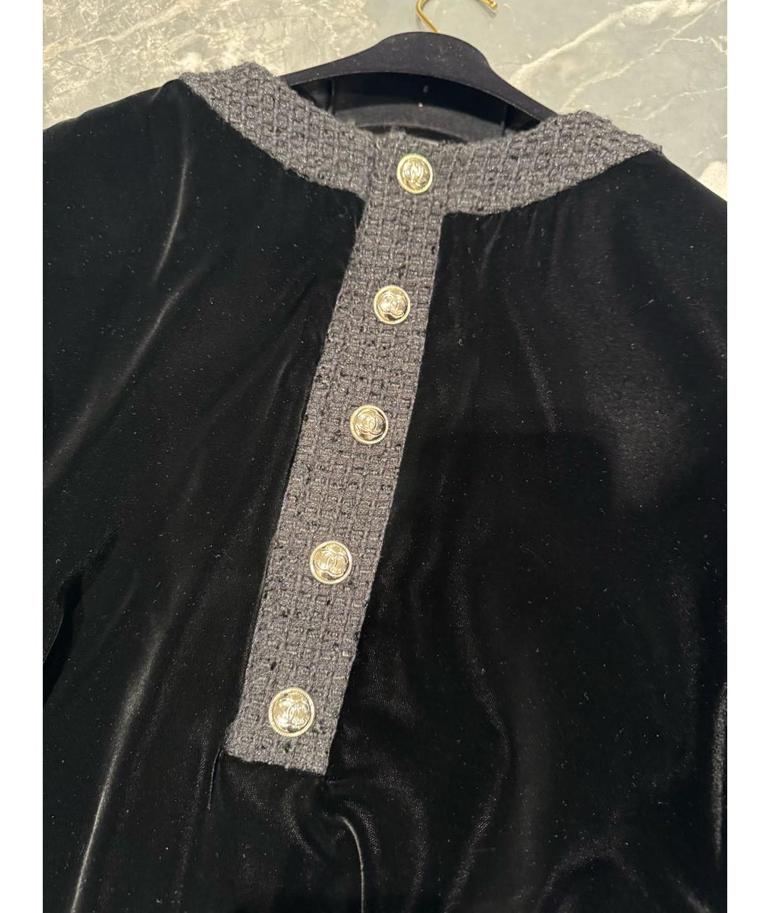 CHANEL Черное бархатное коктейльное платье, фото 5