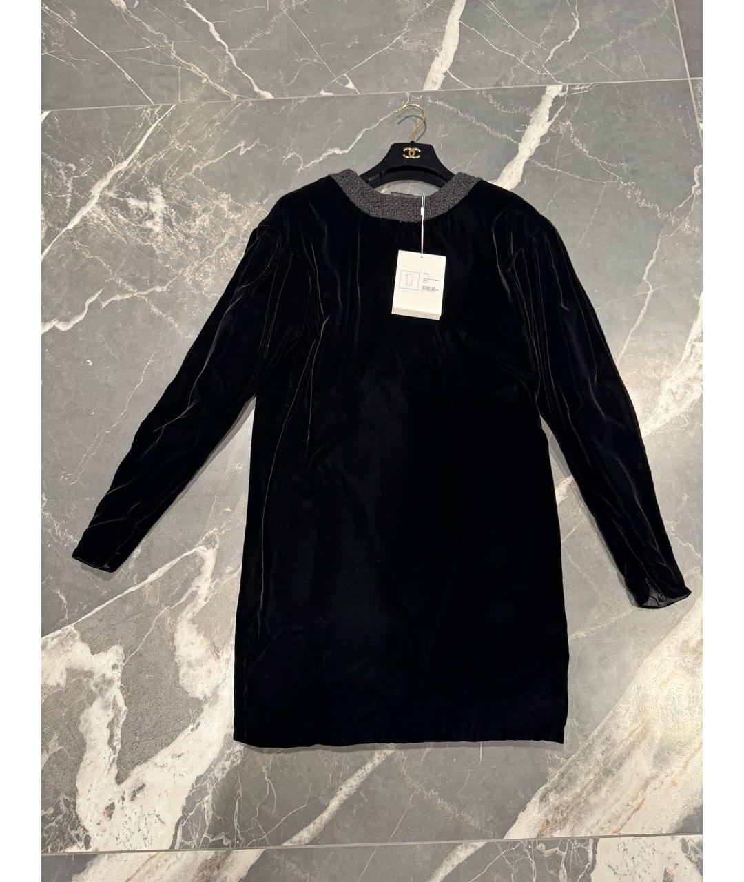 CHANEL Черное бархатное коктейльное платье, фото 3