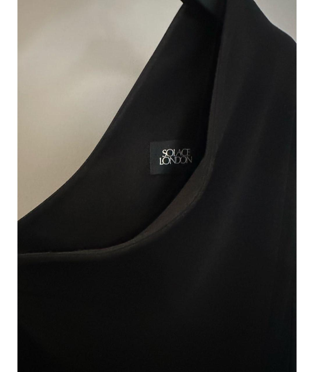 SOLACE LONDON Черное полиэстеровое коктейльное платье, фото 4