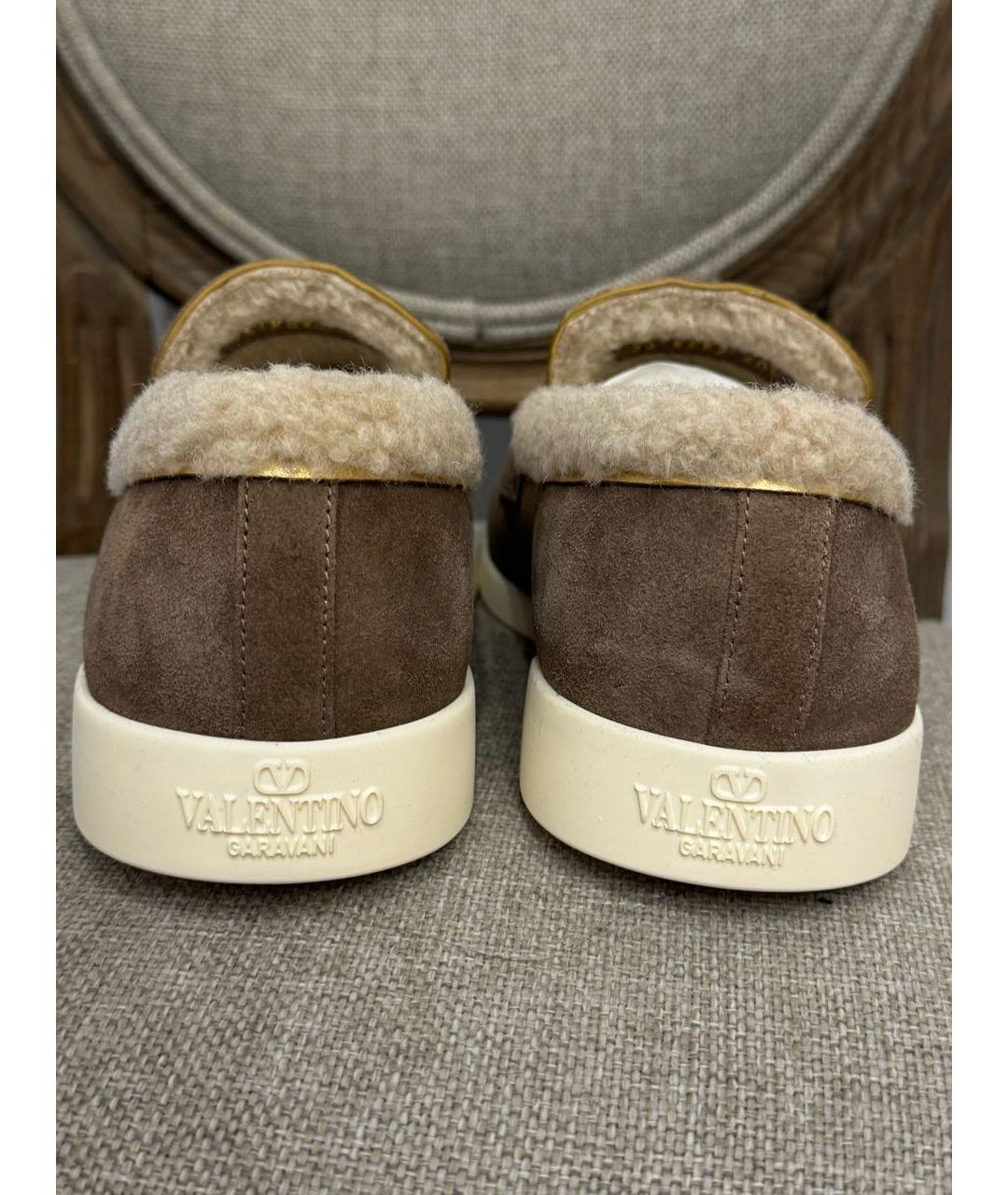 VALENTINO Бежевые замшевые лоферы, фото 6