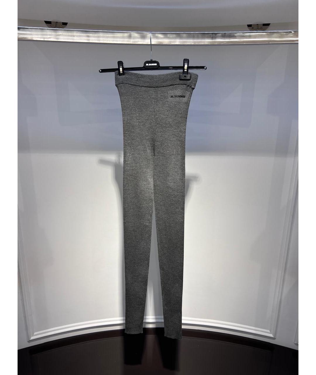 JIL SANDER Серые леггинсы и велосипедки, фото 3