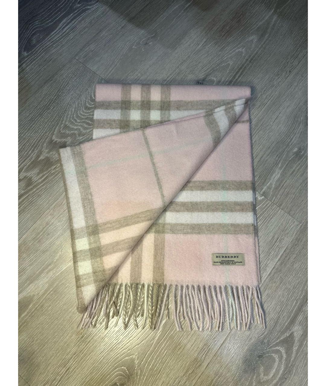BURBERRY Розовый кашемировый шарф, фото 3
