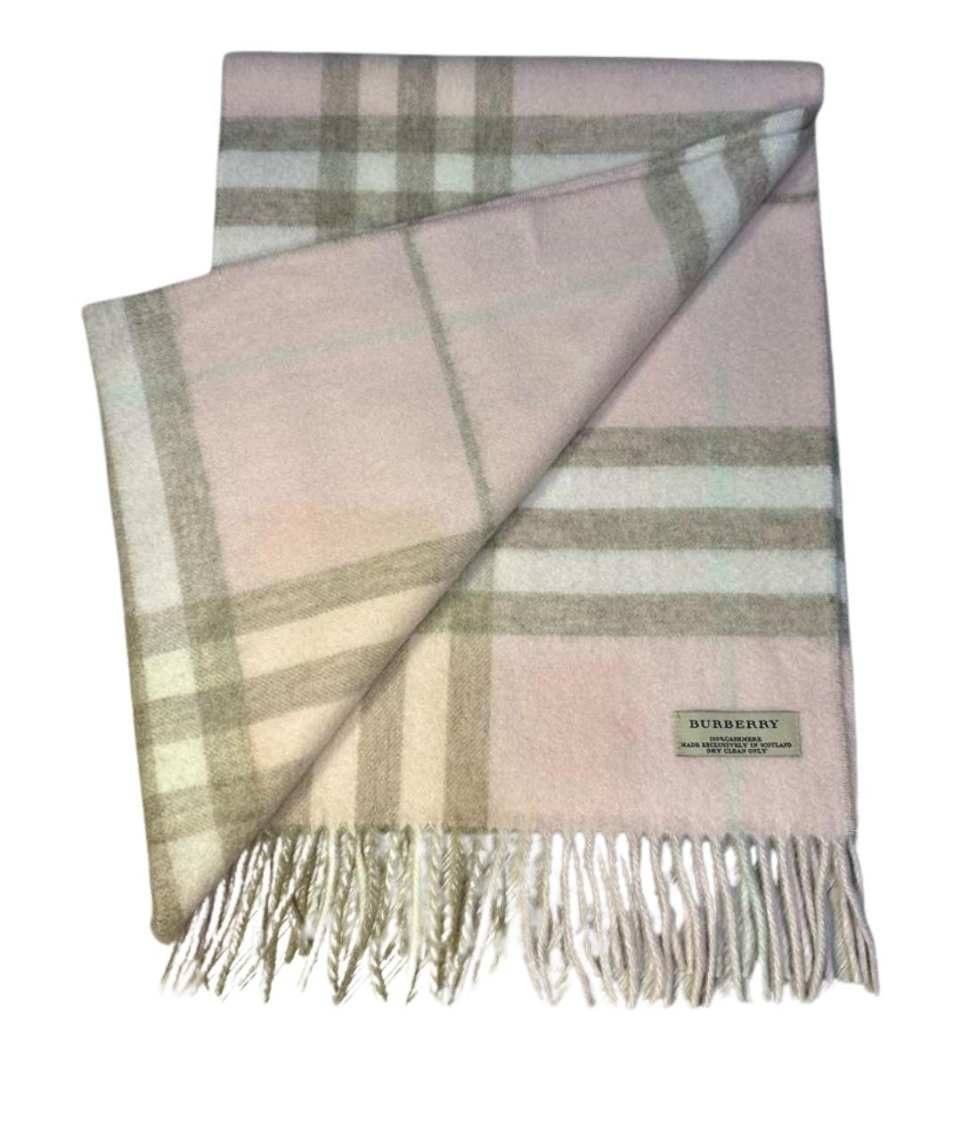 BURBERRY Розовый кашемировый шарф, фото 1