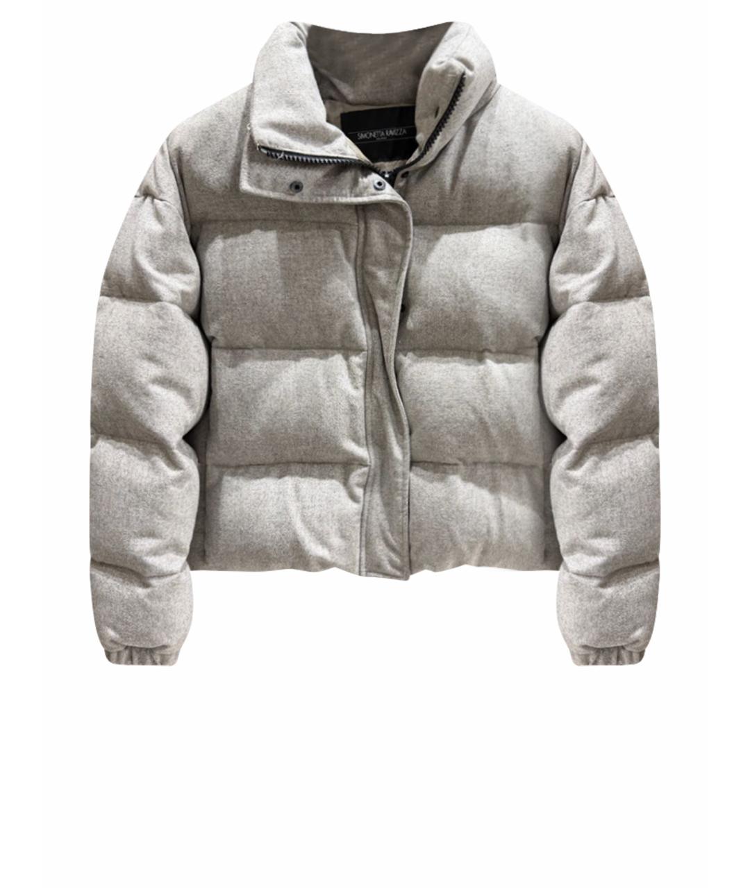 SIMONETTA RAVIZZA Серый шерстяной пуховик, фото 1