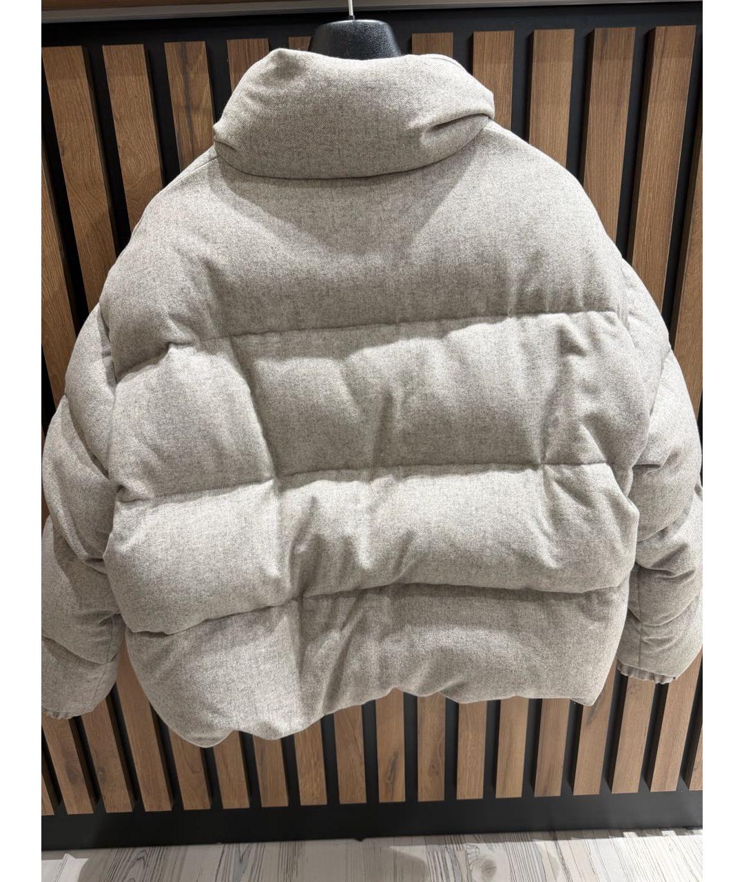 SIMONETTA RAVIZZA Серый шерстяной пуховик, фото 2