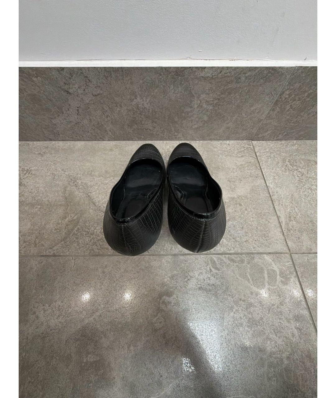 SAINT LAURENT Антрацитовые кожаные туфли, фото 3