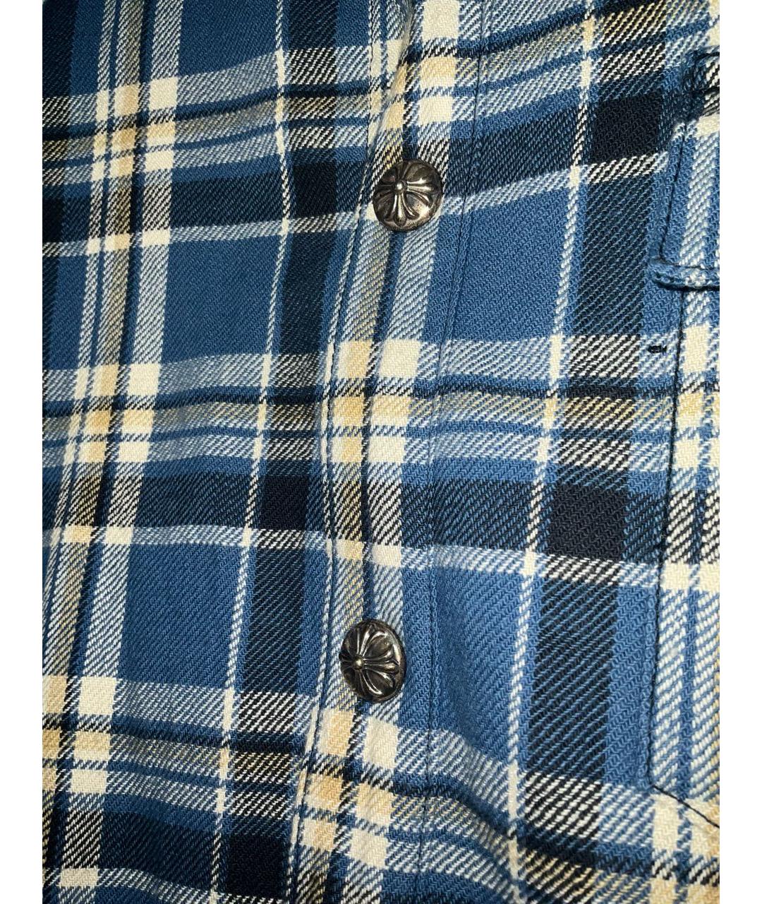 CHROME HEARTS Синяя хлопковая классическая рубашка, фото 5