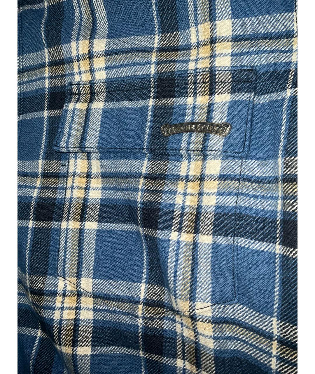 CHROME HEARTS Синяя хлопковая классическая рубашка, фото 2