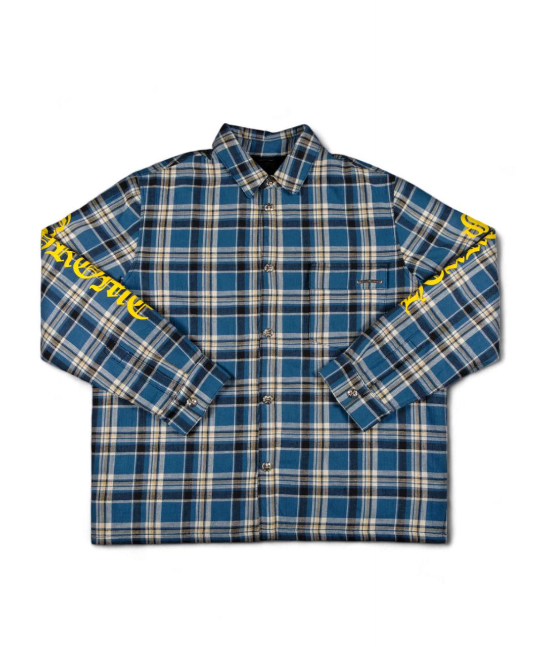 CHROME HEARTS Синяя хлопковая классическая рубашка, фото 4