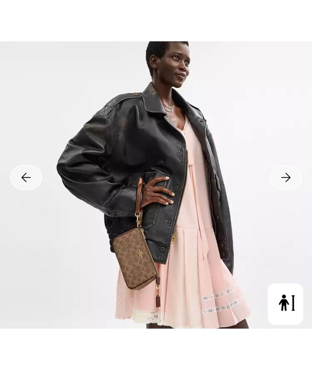 COACH Коричневая кожаная сумка с короткими ручками, фото 8