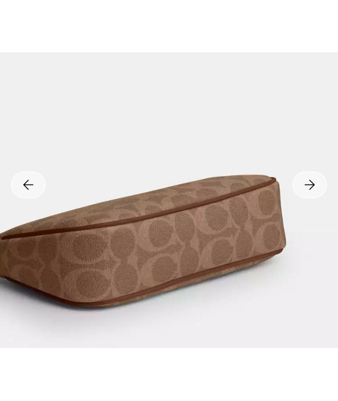 COACH Коричневая кожаная сумка с короткими ручками, фото 7