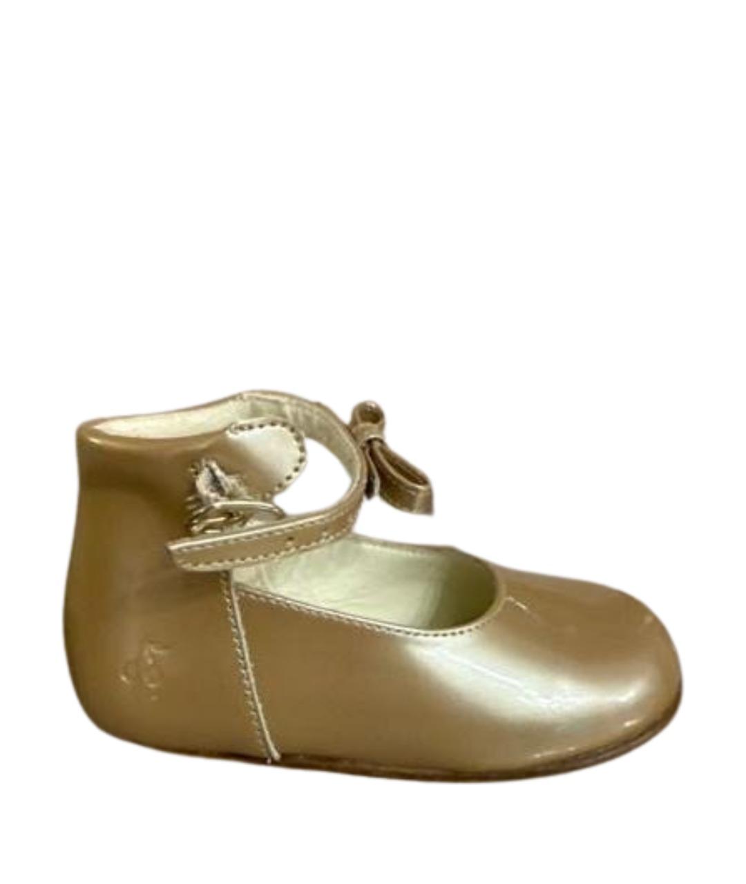 BONPOINT Золотые балетки и туфли из лакированной кожи, фото 1