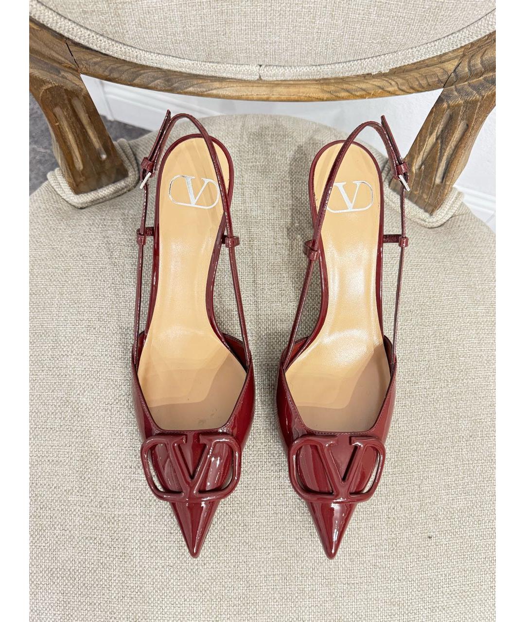 VALENTINO Бордовые туфли из лакированной кожи, фото 3